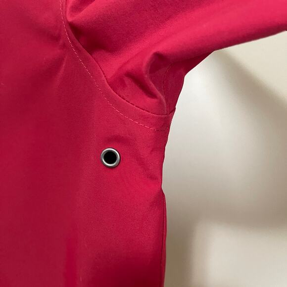 Obermeyer red hooded windbreaker jacket with adjustable hem mens S - Picture 9 of 11